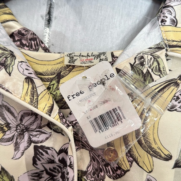 Free People Floral Yellow Pillow Talk PJ Set Size XS NWT - Picture 5 of 7